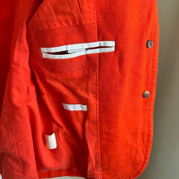 J. Crew Linen Schoolboy Suit Jacket Orange Size 0 - Picture 7 of 10